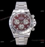 JH Factory Replica Rolex Daytona Swiss 4130 Chronograph Watch Stainless Steel Rose Red Dial